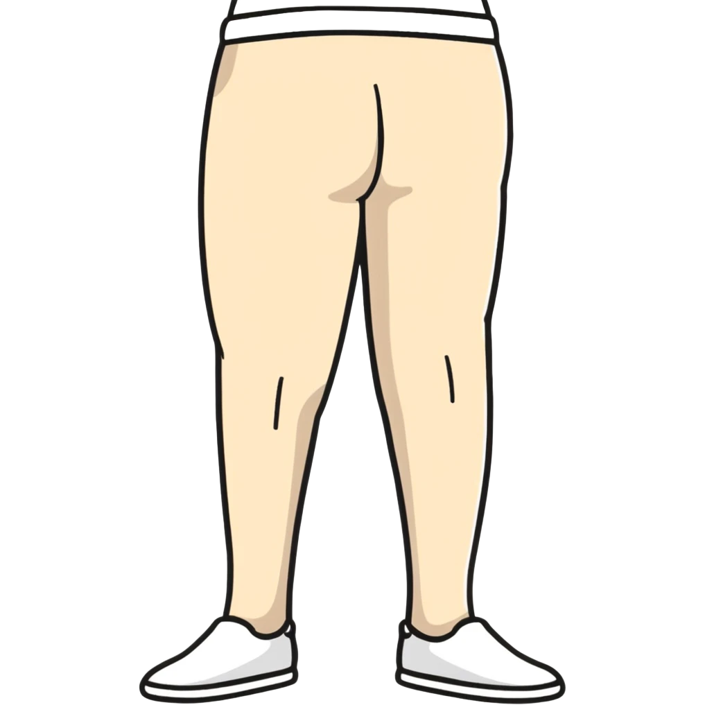 demotivated person with semi-bent legs, back posture emoji