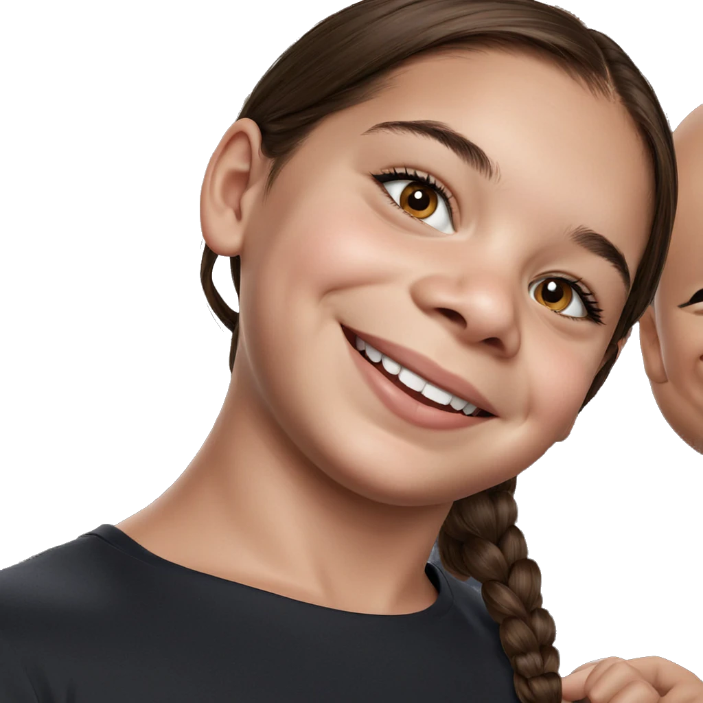 smiling girl with brown hair emoji