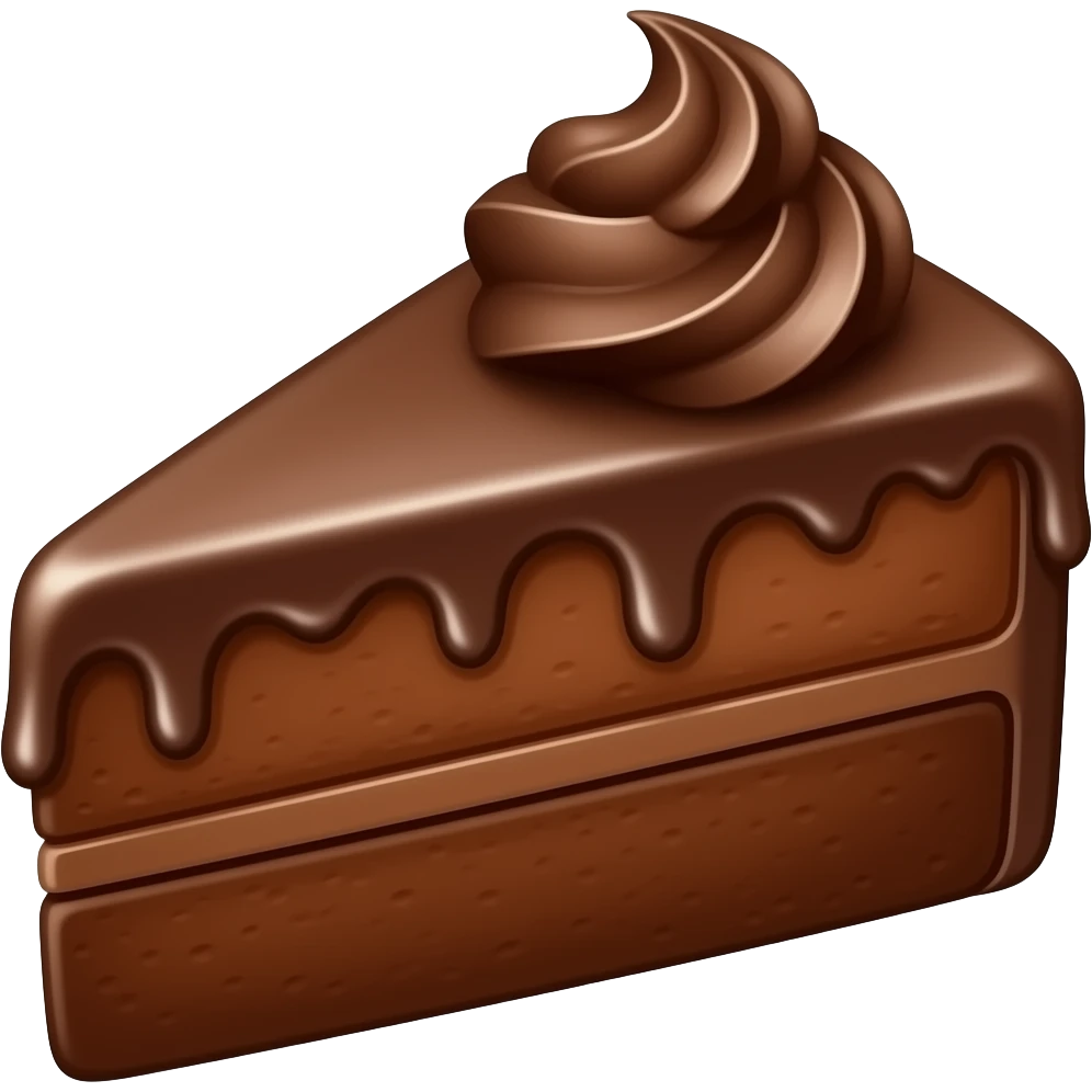 chocolate cake slice realistic emoji