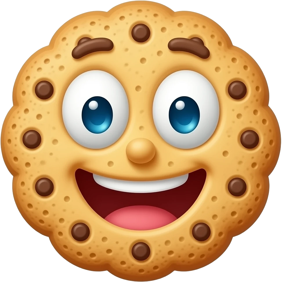 extremely happy cookie emoji
