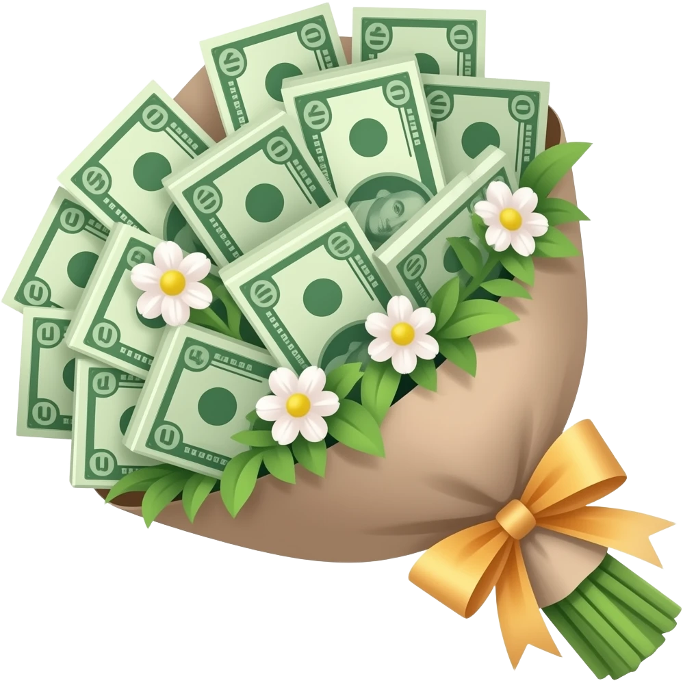 Денежные букеты emoji
