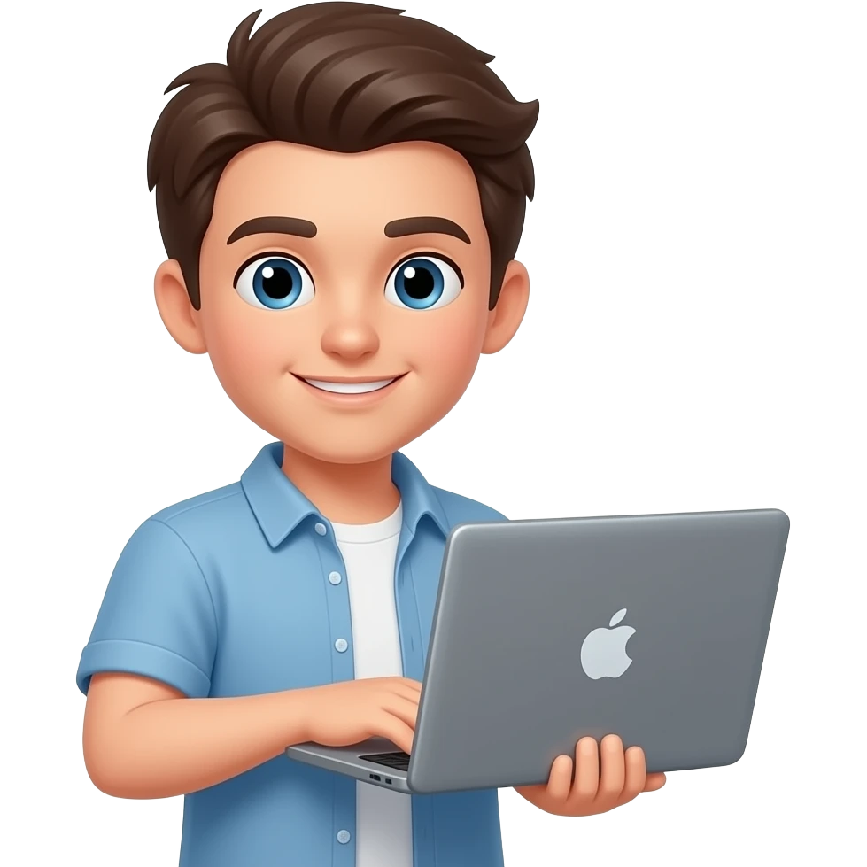 young male person with a laptop emoji