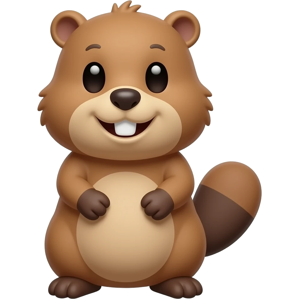 Funny emoji pets of a beaver emoji