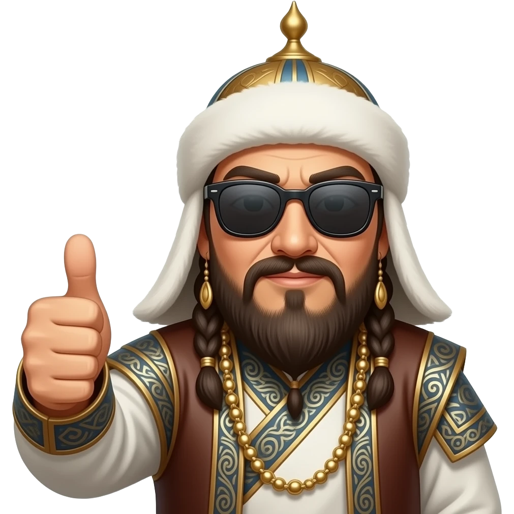 Gengis Khan with sunglasses with thumbs up emoji