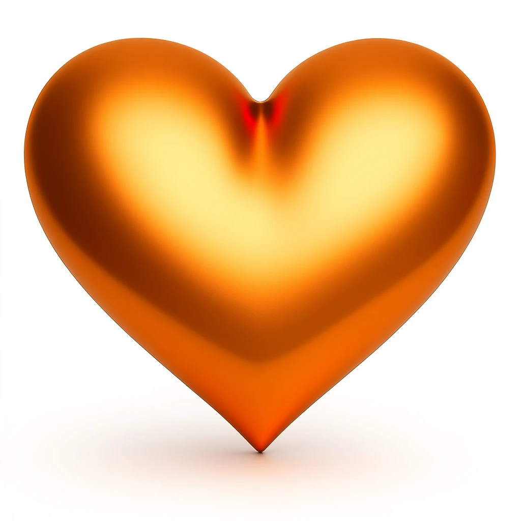 heart with a metallic orange finish emoji
