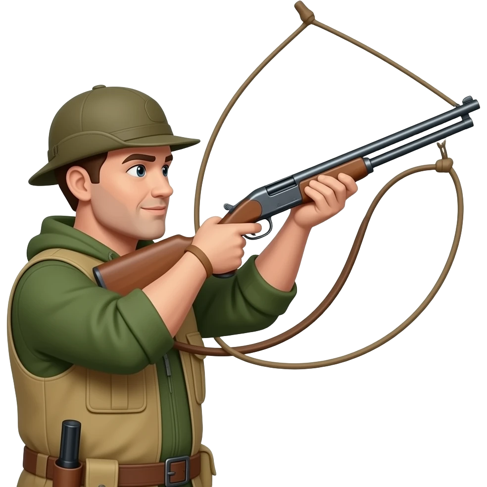 cazador disparando al cielo emoji