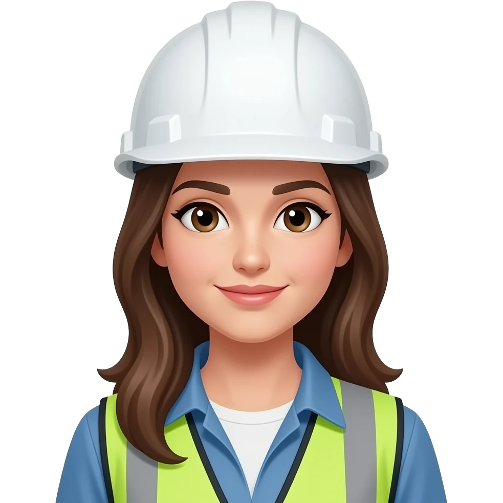 construction manager girl white helmet. with white backround emoji