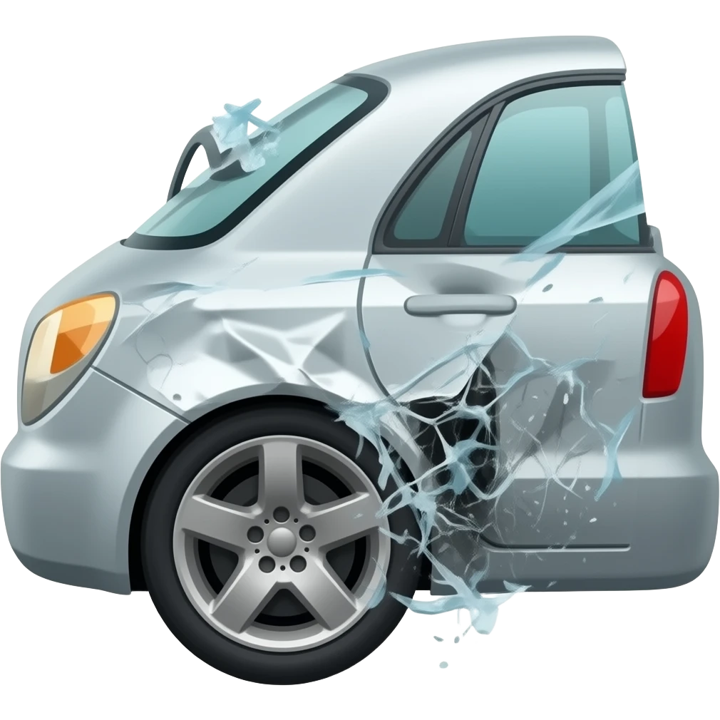 car wreck side view emoji
