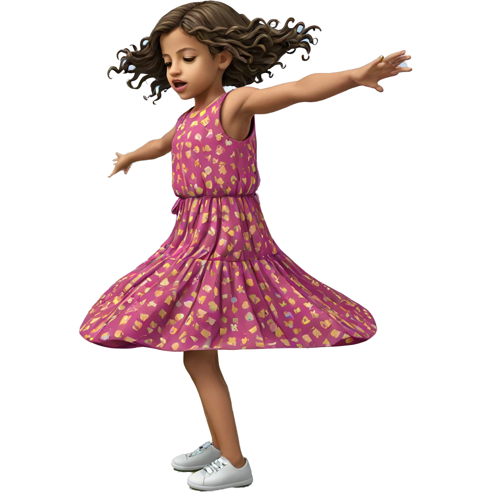 child in dress with arms outstretched emoji