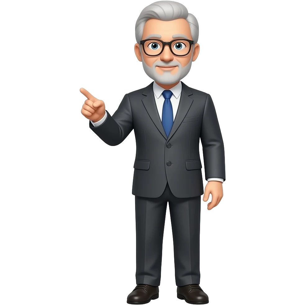 profesor full body señalando emoji