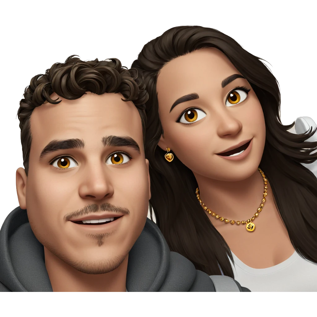 smiling couple with jewelry emoji