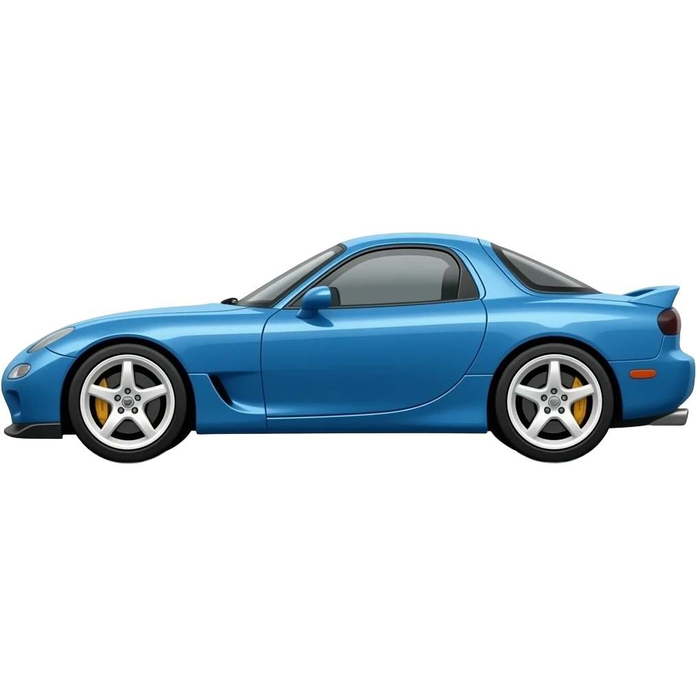 A little that blue Mazda Rx7 with white rims with the word Velocity underneath it emoji