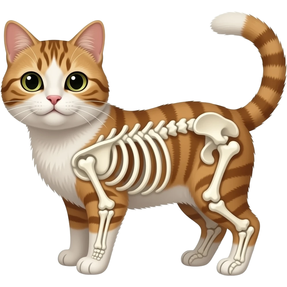 A skeleton mixed with a cat emoji