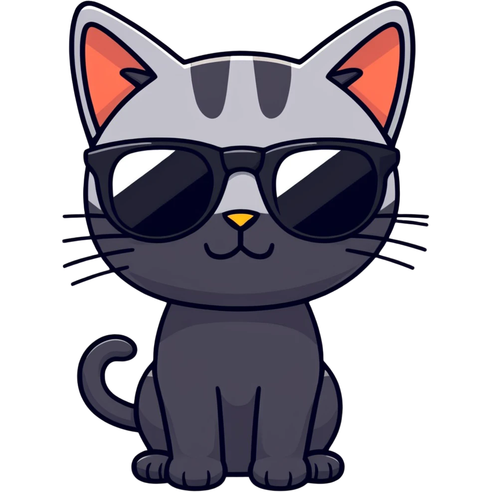 Cat black with sunglasses emoji