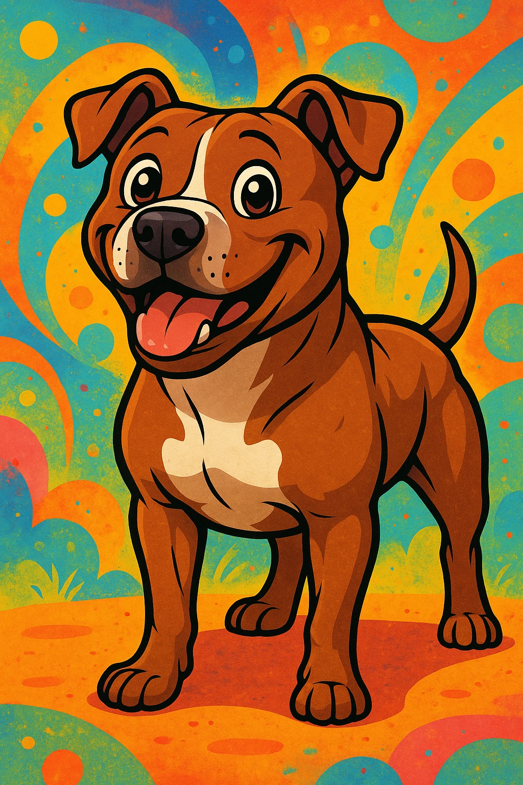 cartoon style pitbull dog emoji