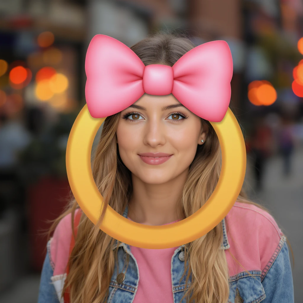 cute bow emoji with a gradient effect emoji