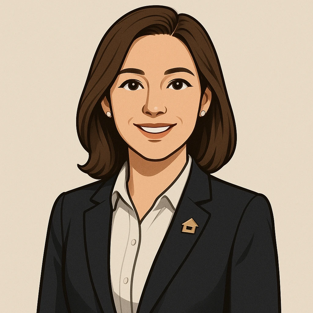 AI avatar for real estate, professional, friendly, modern, business attire, neutral background, digital illustration emoji