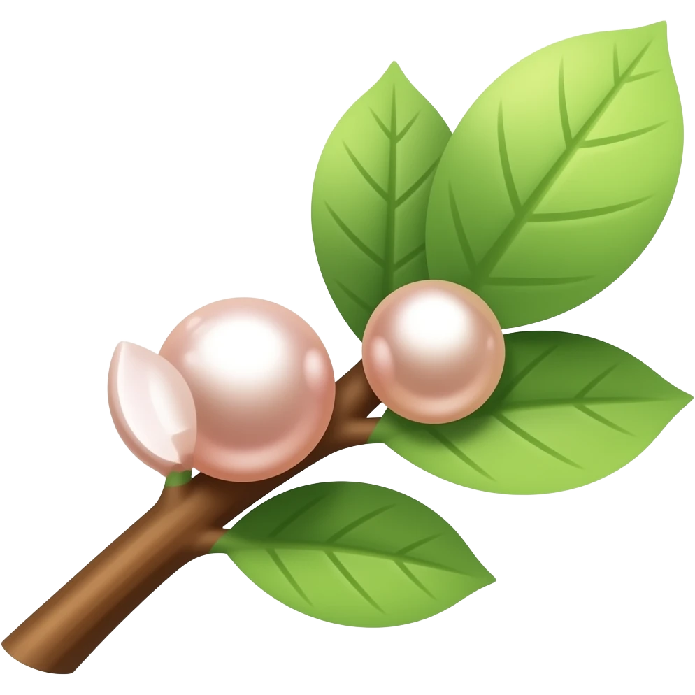 two cherries on a branch, but instead of cherries there are pink pearls emoji