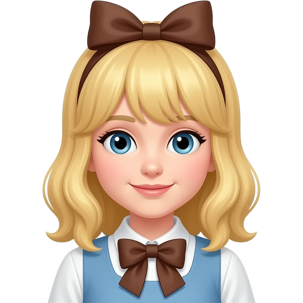 Pon a todas iguales como la del moño de color rubio pero en color castaño emoji