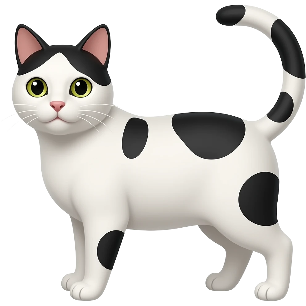 Gato branco com pintinhas pretas emoji