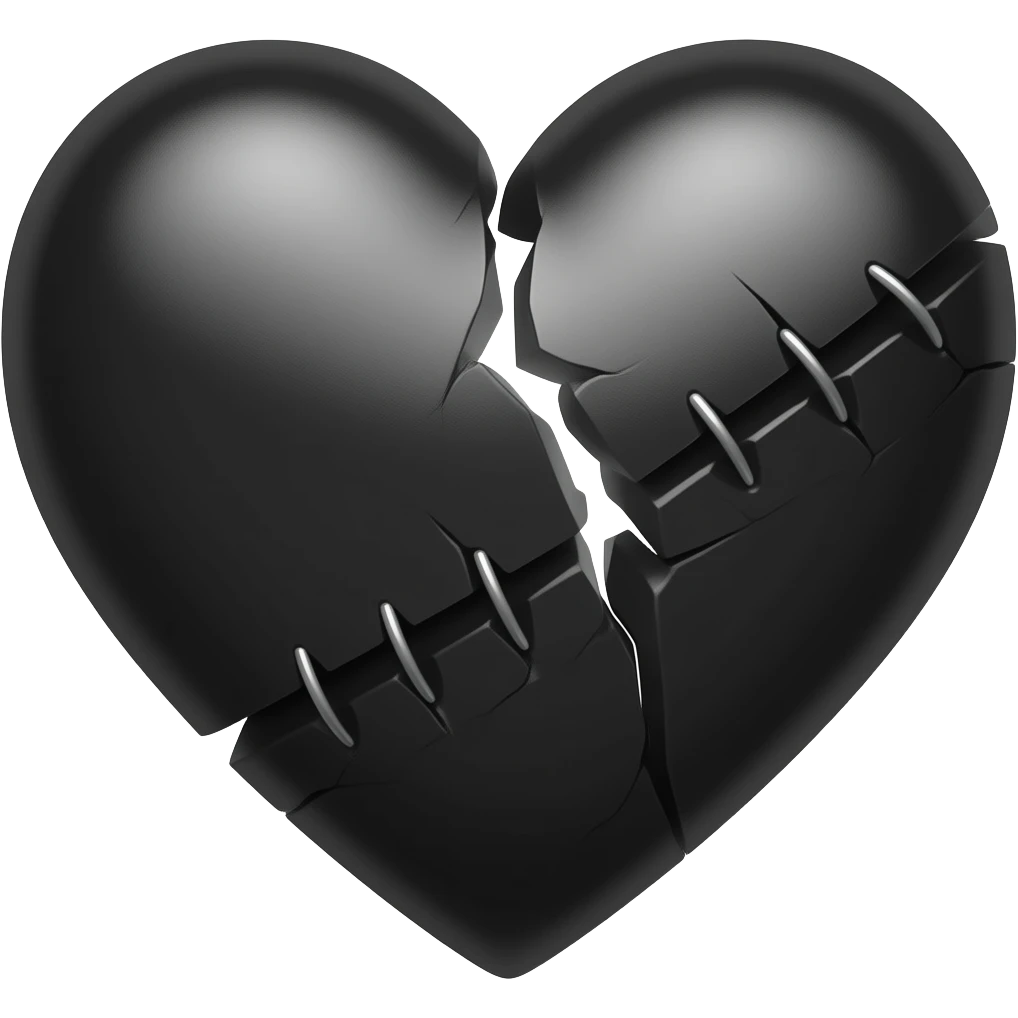 black mending heart emoji