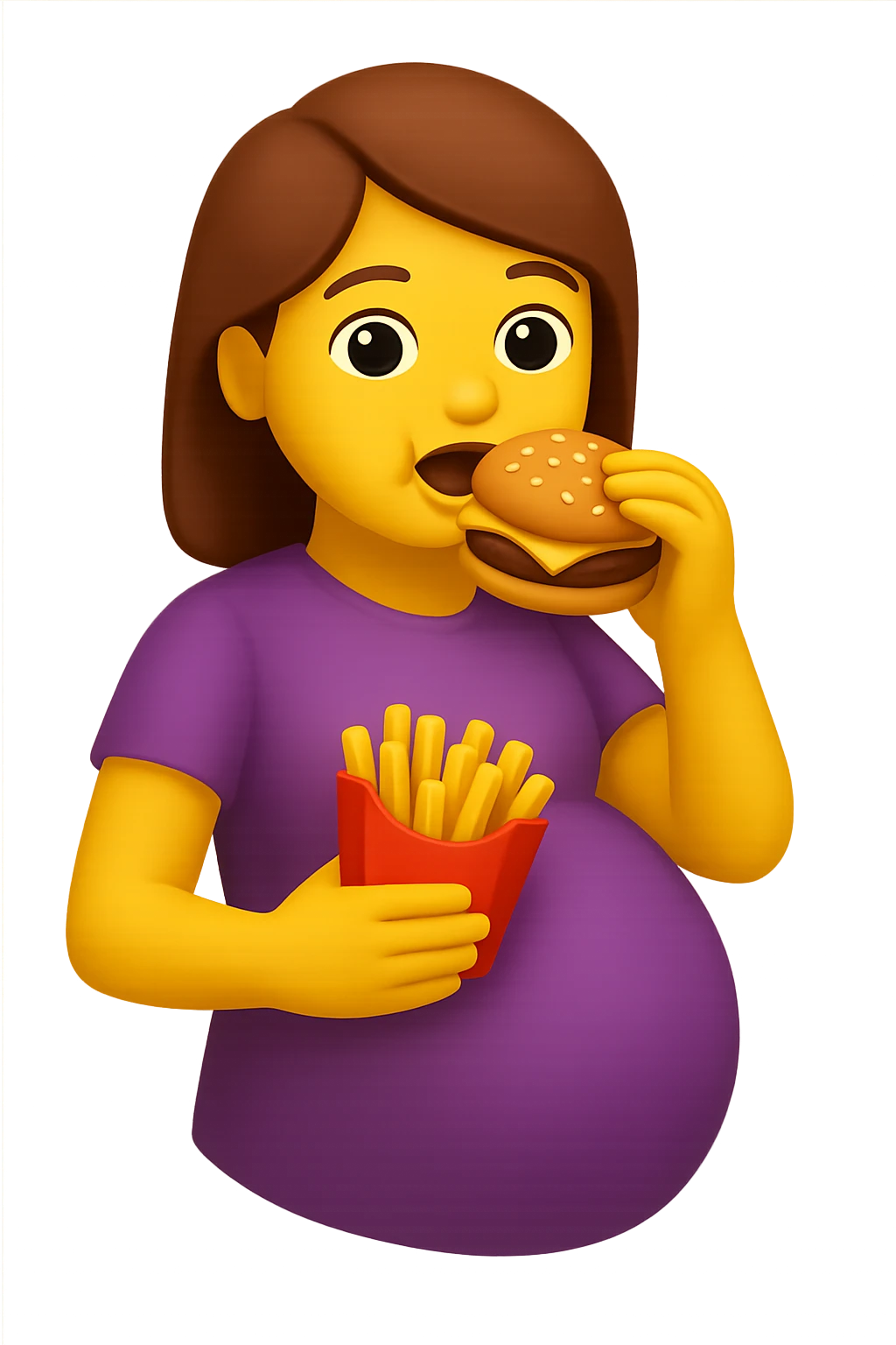 emoji stile iphone di donna in gravidanza che mangia male emoji