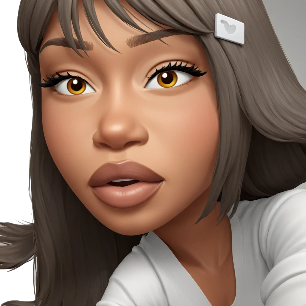 girl in white shirt portrait emoji