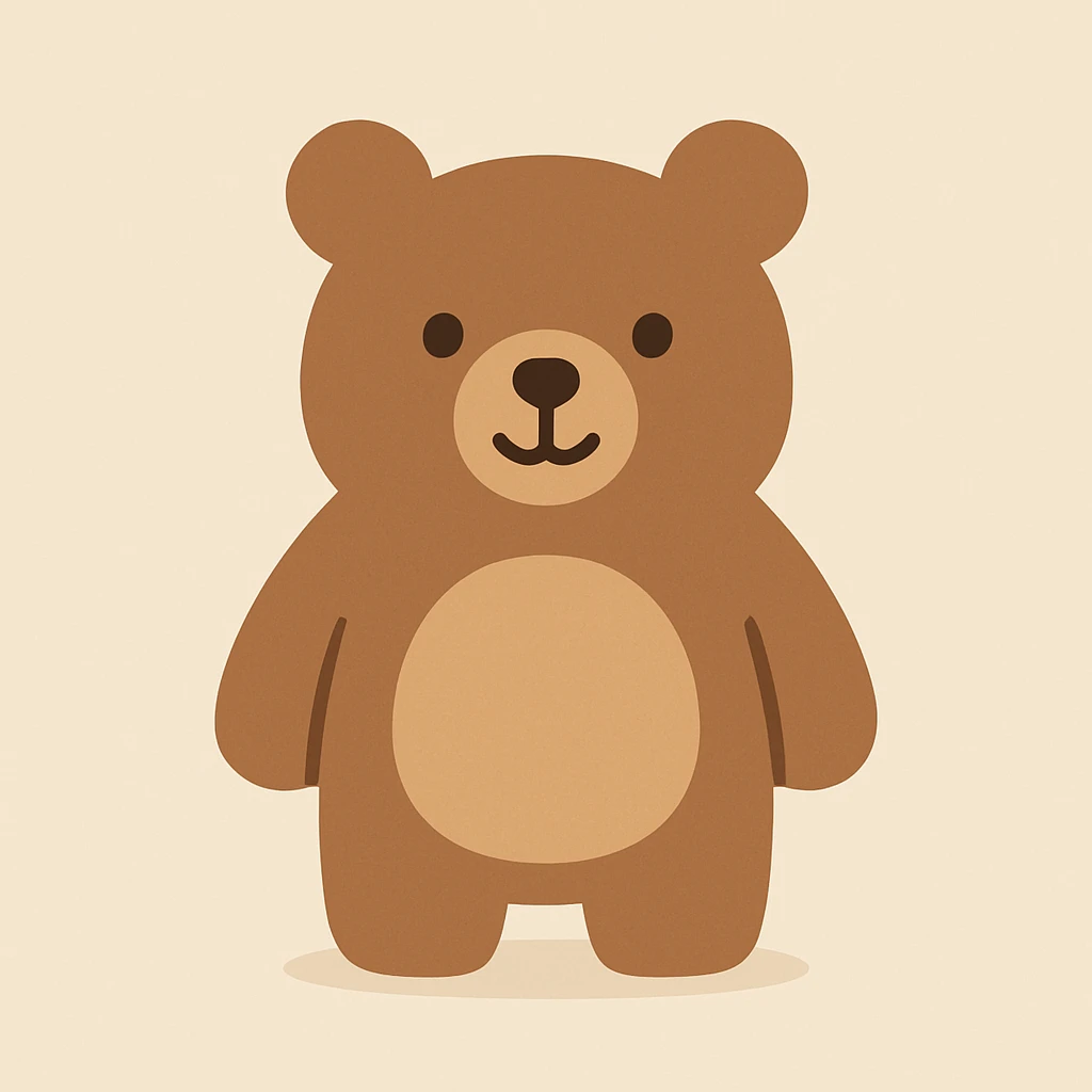 Flat design style bear emoji