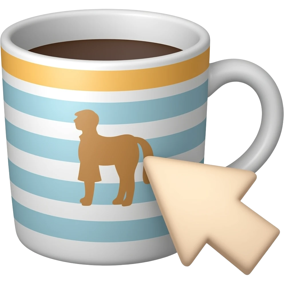 anse (d'une tasse) montrée avec une flèche emoji