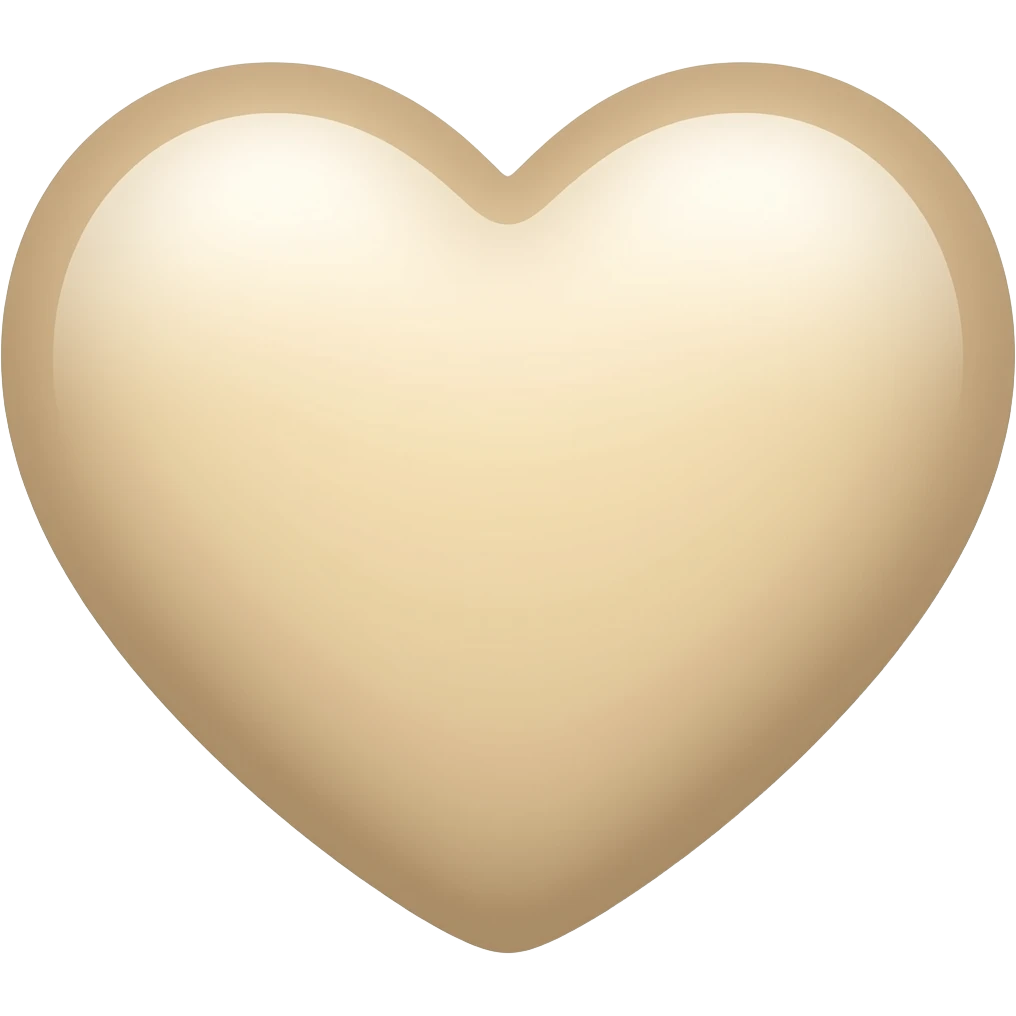 Beige heart emoji for text emoji