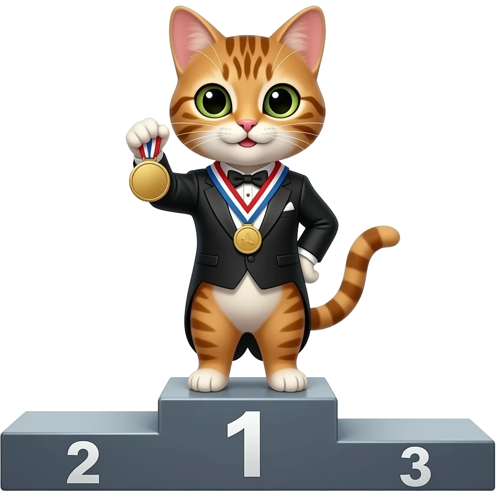 a female cat receiving an award emoji