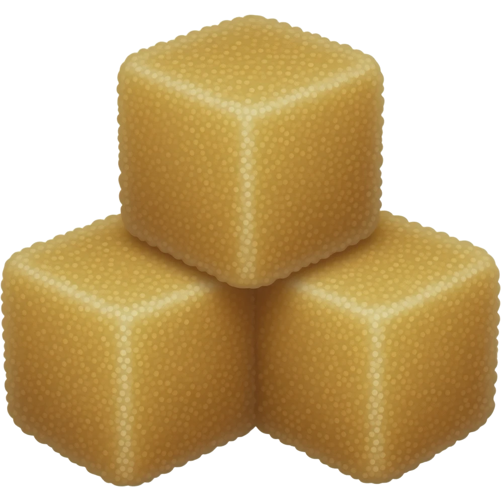 3 cubes of brown sugar emoji