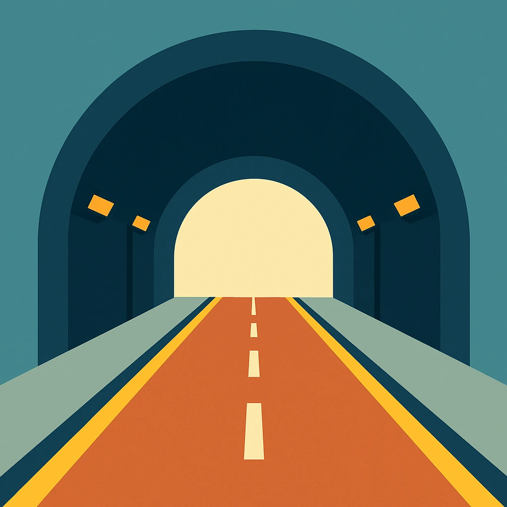 Flat design style tunnel emoji