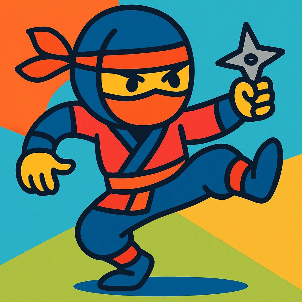 ninja, vibrant cartoon style emoji