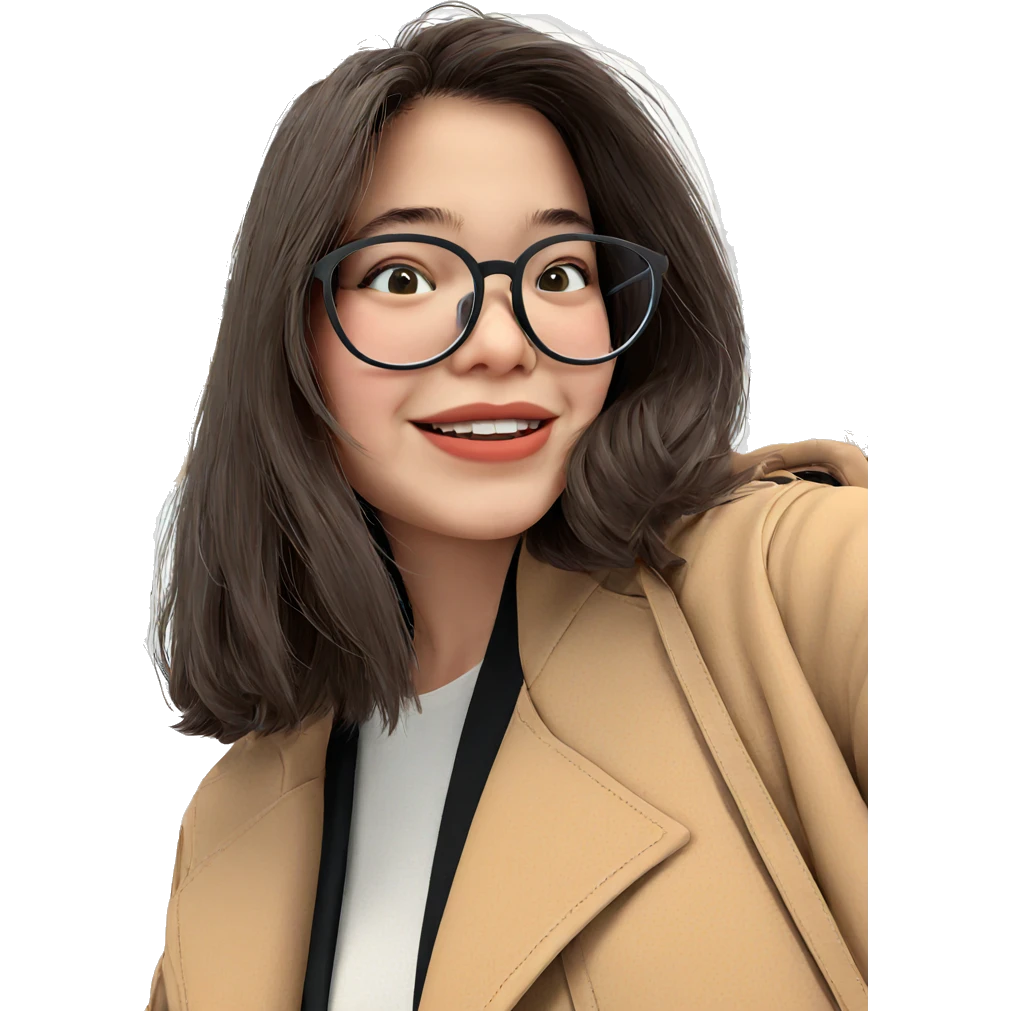 smiling girl with glasses emoji