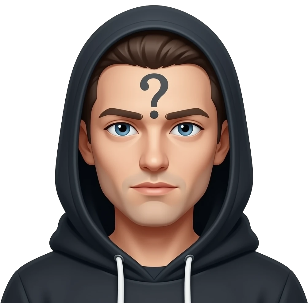 something mysterios.....he has a ? on his face............he is not a boy he is not a girl just guess emoji