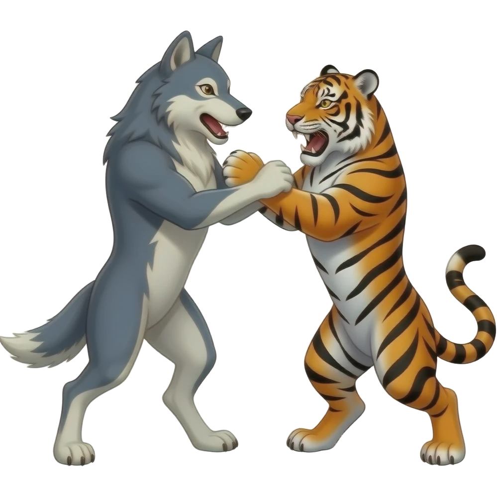 Wolf vs tiger emoji