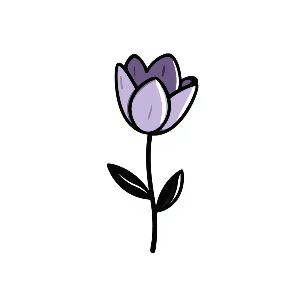 lavender flower hand drawn doodle style emoji