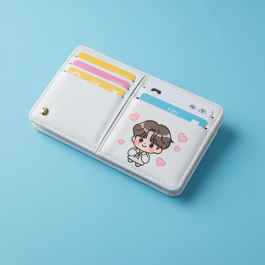 kpop fan wallet, cute, expressive, minimal emoji