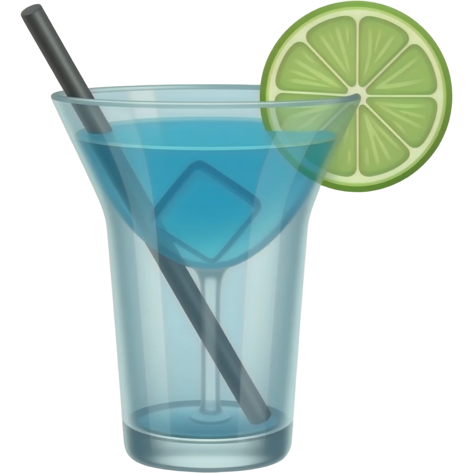 #72EBEA colored cocktail emoji