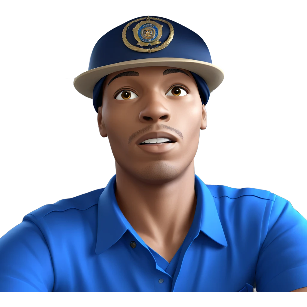 male officer in blue shirt emoji