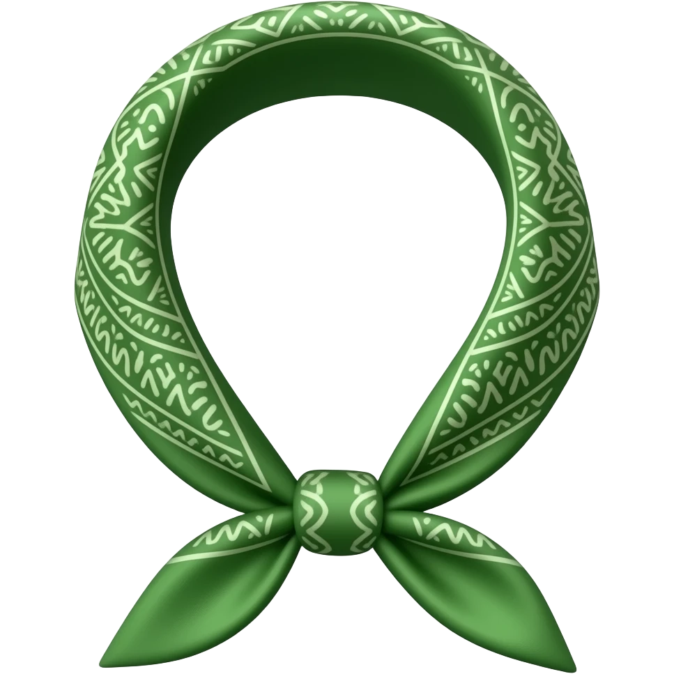 green tied bandana without ornament emoji