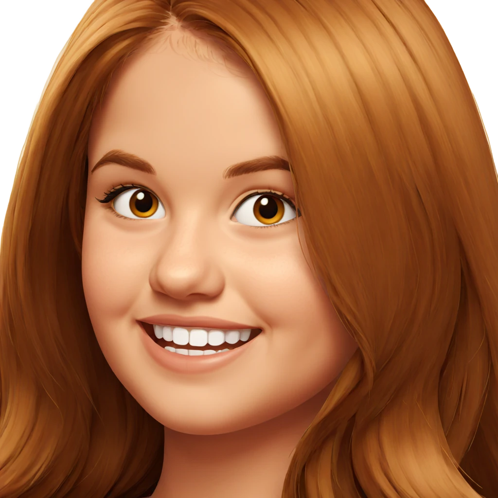 smiling girl with long brown hair emoji