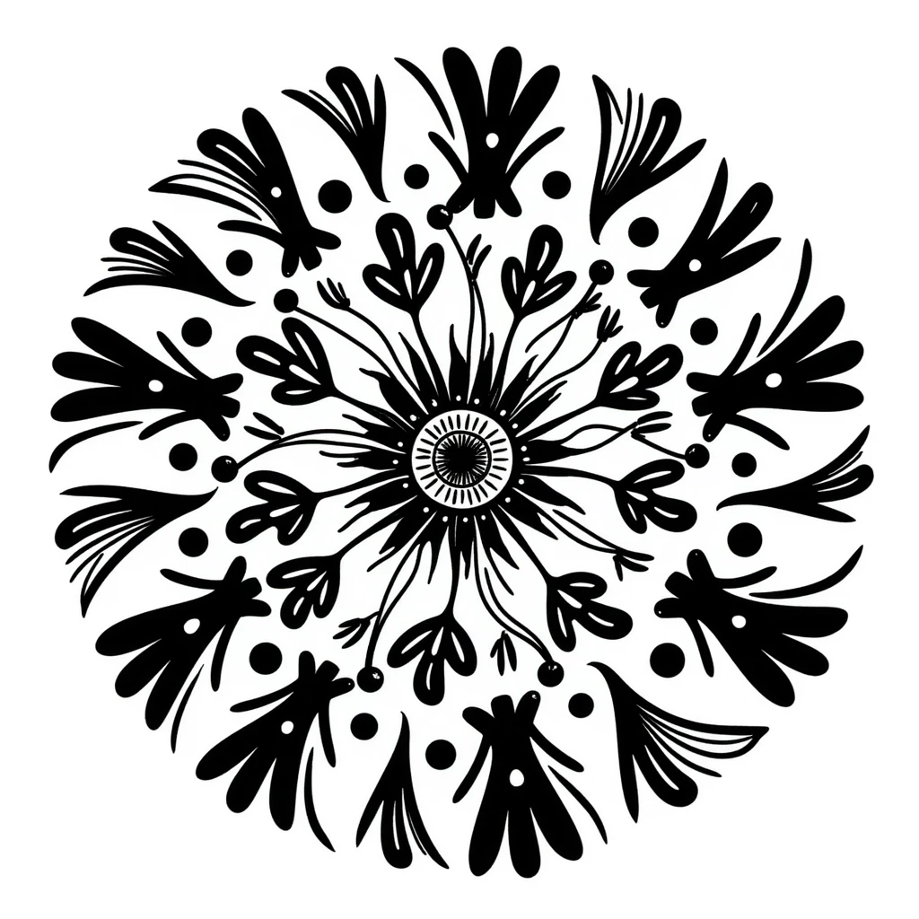 mandala with floral and bead detailing emoji