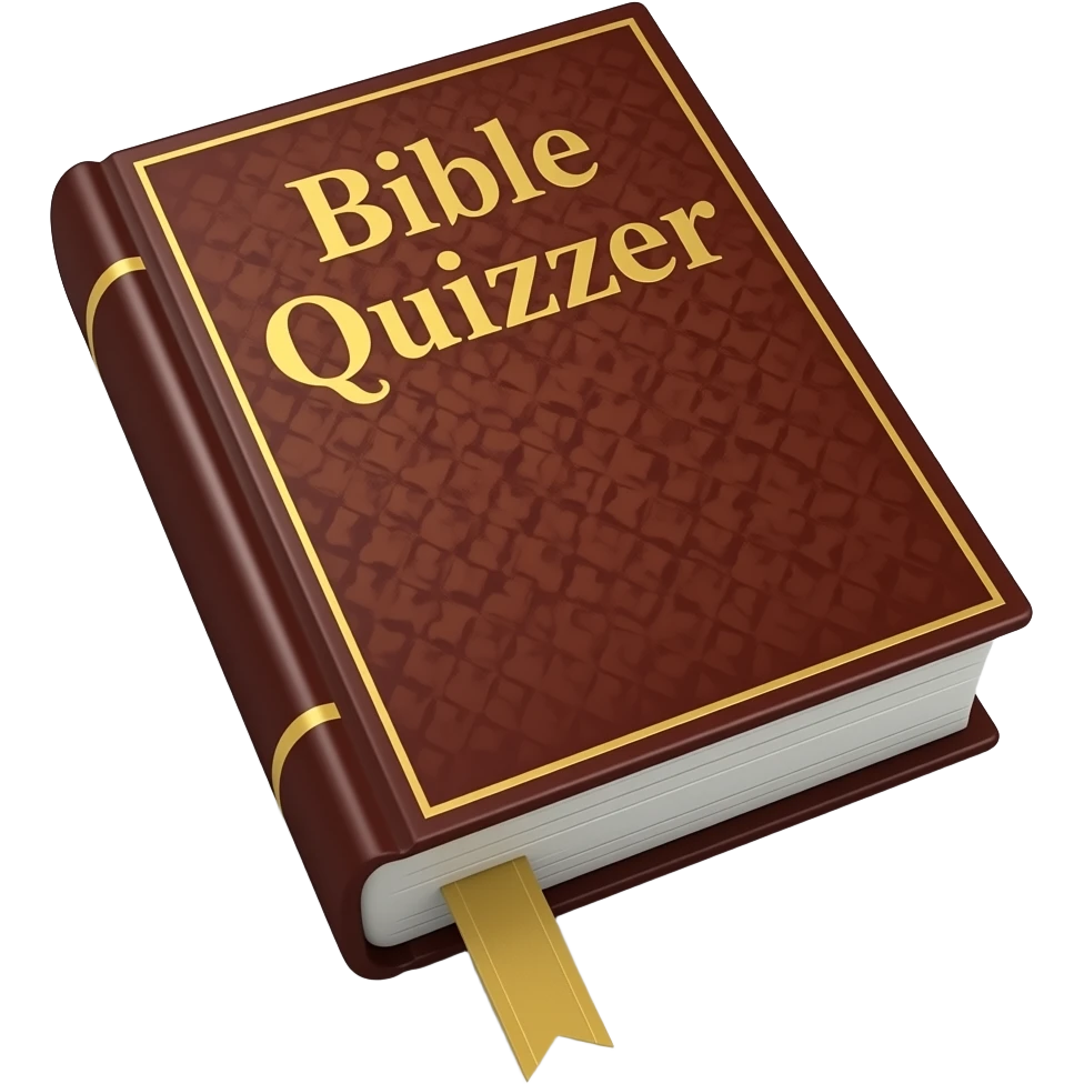 a 3D bible that says bible quizzer on the cover emoji
