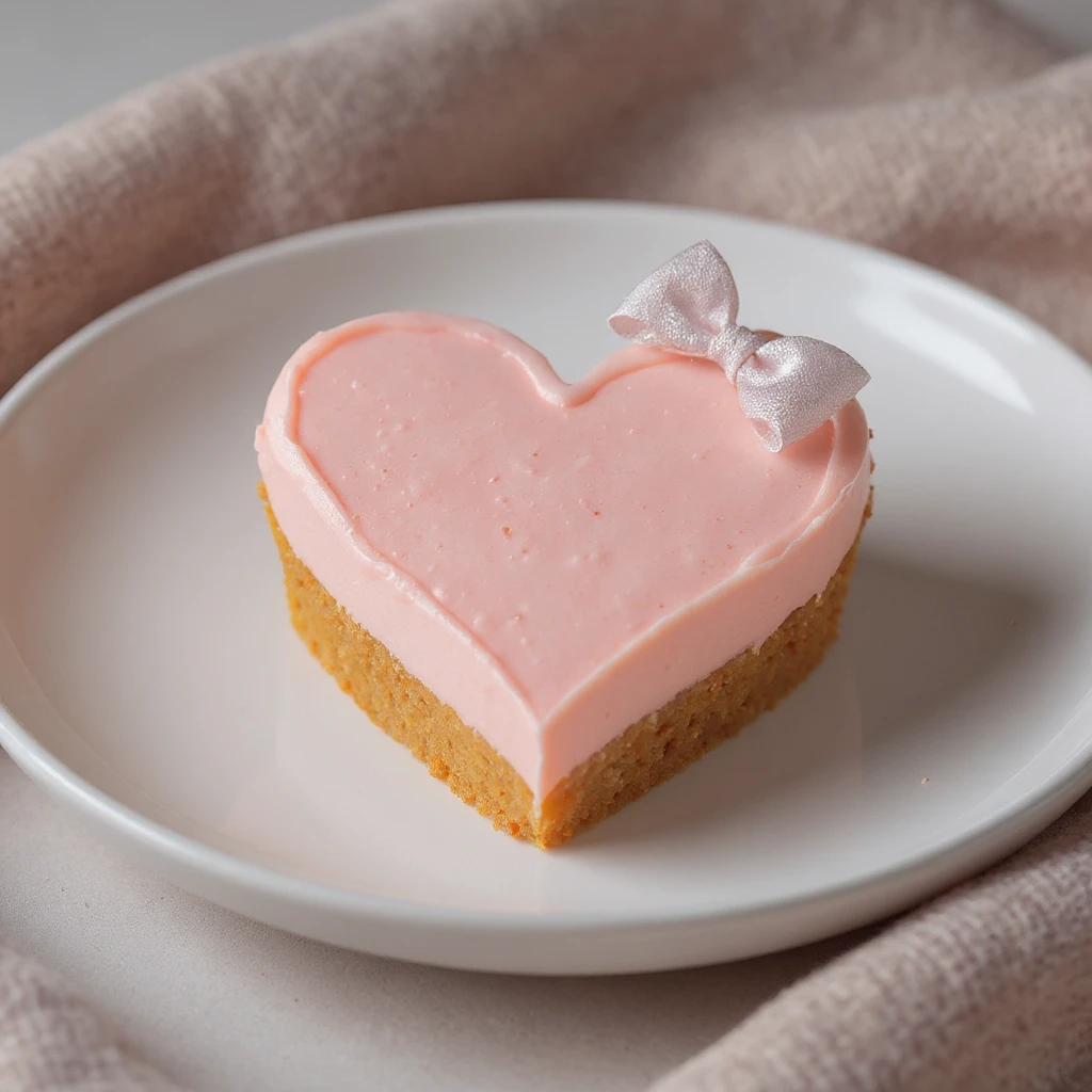 Remove background, keep edges crisp, pastel food heart emoji with a bow accent in professional photography style with no background. emoji