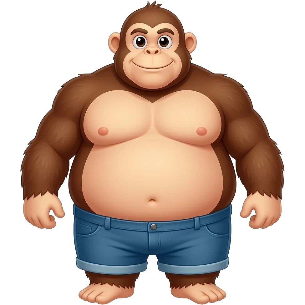 The monkey Bob fat super chubby no pants 1000 lbs emoji