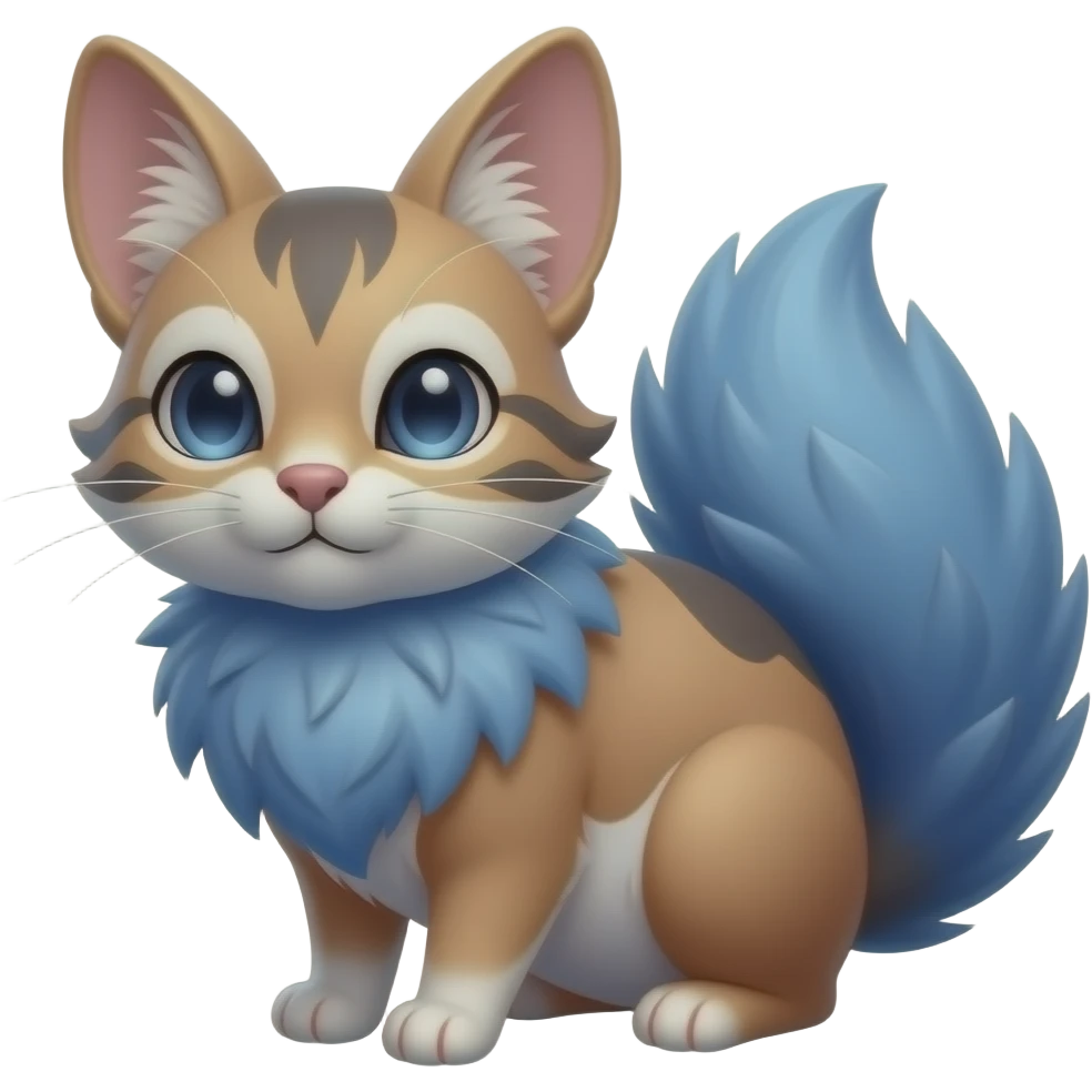 Blueberry-themed puffy fluffy thick bushy brownish soft realistic romantic vintage antique divine beautiful elegant pretty precious cute young youthful Fakémon-Pokémon-feline-Zeraora-Jolteon-serval-caracal-chinchilla-Minccino-Cinccino-Meowstic-rodent-hybrid-creature (full body) emoji