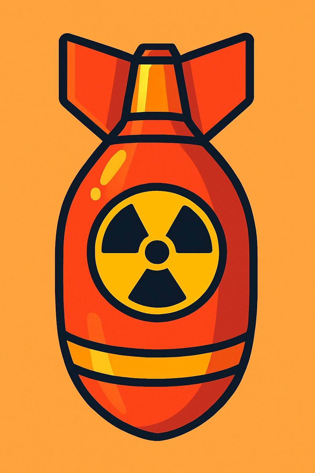 nuclear bomb, cartoon style, bold colors emoji