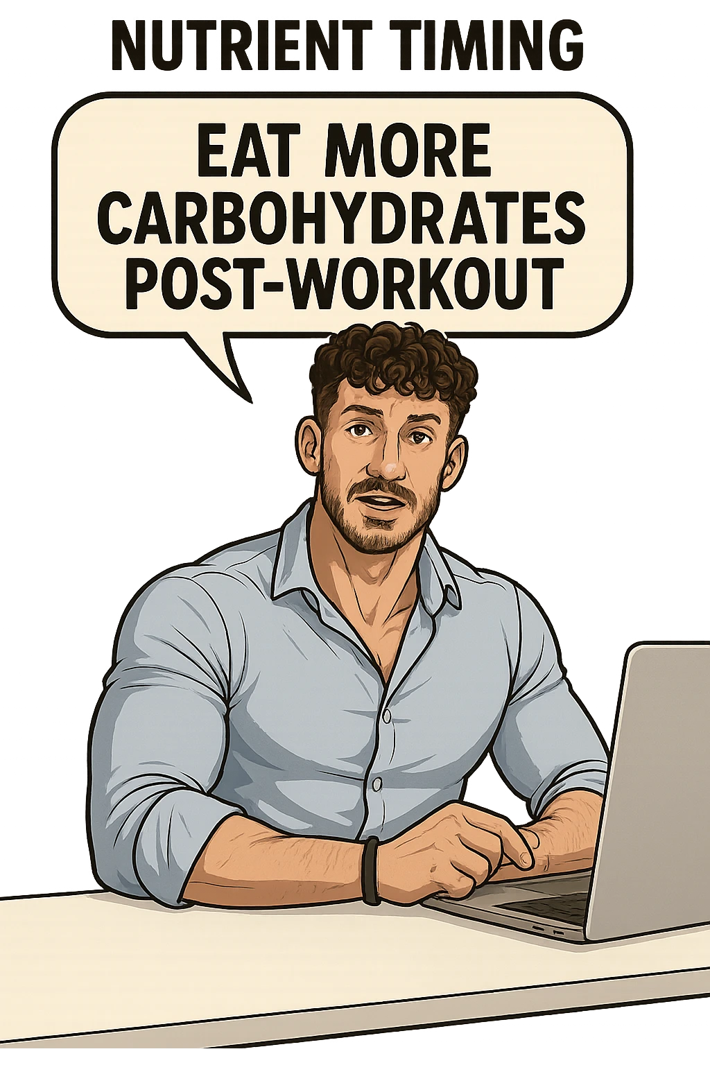 Uomo che sfrutta un timing di nutrienti per mangiare più carbo post workout emoji